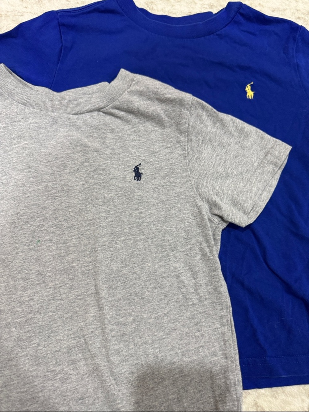 Polo by Ralph Lauren Kids Crewneck Tees Royal Blue & Heather Gray Boys Size 5 - Picture 2 of 4